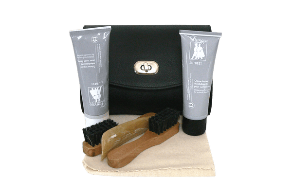 Travel Shoe Care Kit - Superb Leather Gift Case by Famaco France - ValentinoGaremi