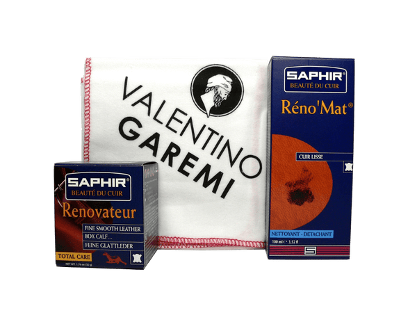 Saphir Rejuvenating Leather Care Set - Clean & Condition Effective Kit - ValentinoGaremi