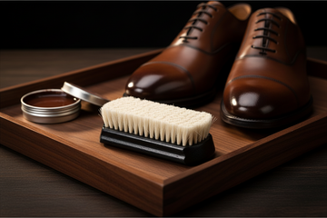 Luxury Shoe Polishing Brush - Goat Hair Bristles by Valentino Garemi - ValentinoGaremi