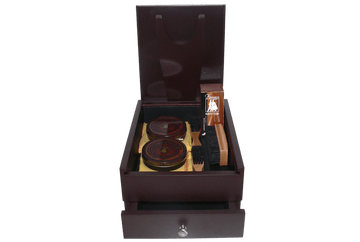 Shoe Shine Kit - Men Ideal Gift Set - Pied Valet Box by Famaco Paris - ValentinoGaremi