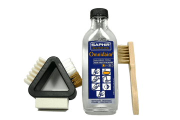 Suede Cleaner Set for Shoes or Boots | Solution with 3 Way Brush by Saphir France - ValentinoGaremi