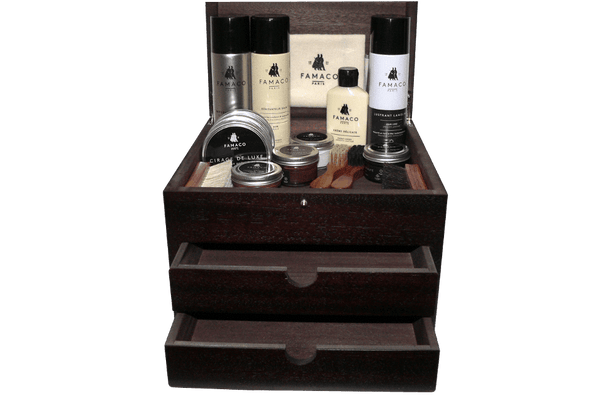 Shoe Shine Kit Gift - Luxury Care Valet - Grande Cube by Famaco France - ValentinoGaremi