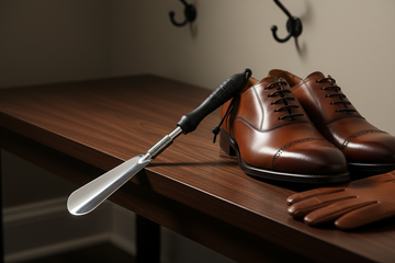 Shoe Horn Chrome Metal - 12" Jockey Style by Valentino Garemi - ValentinoGaremi