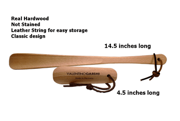 Shoe Horn Set – Hardwood Crafted & Leather String by Valentino Garemi - ValentinoGaremi