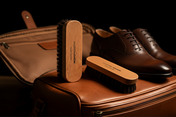 Travel Shine Shoe Brush - Wood Frame & Horsehair by Valentino Garemi - ValentinoGaremi