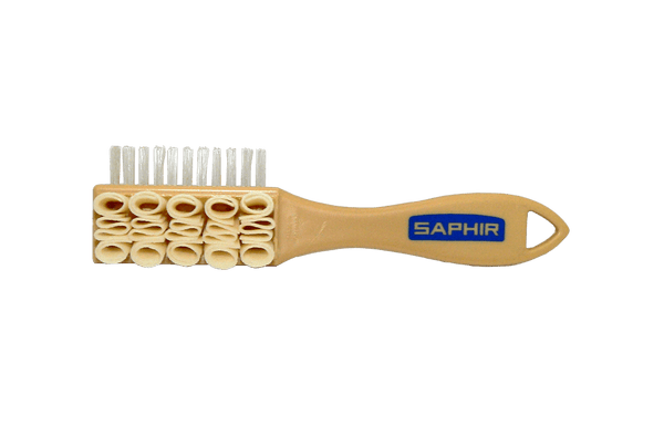 Saphir Suede Brush - Soft Rubber & Side Nylon Cleaning Edge Bristles - ValentinoGaremi