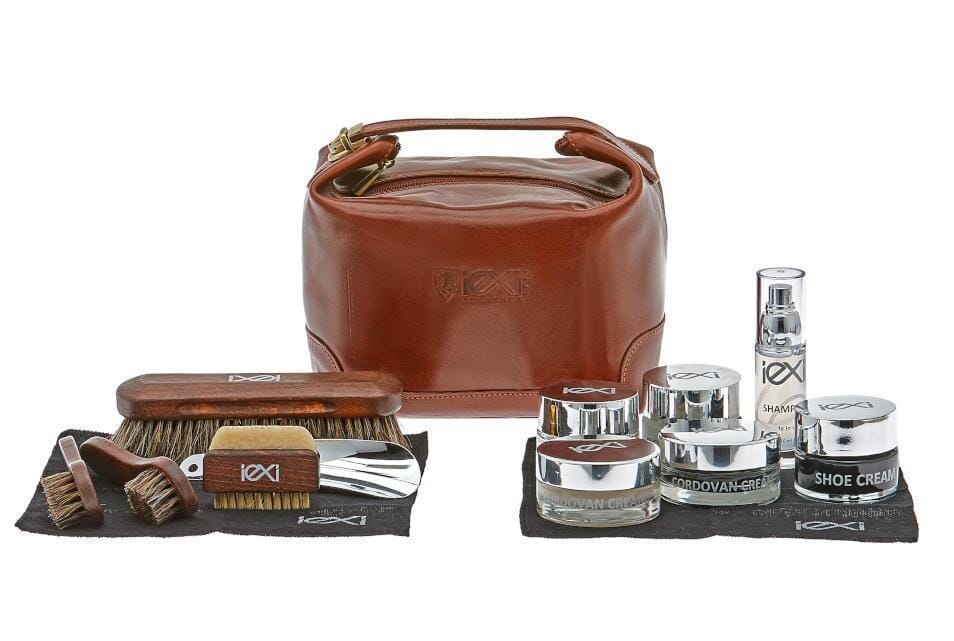 Luxury Shoe Shine Kit Ultimate Gift Leather Care Set by IEXI Italy
