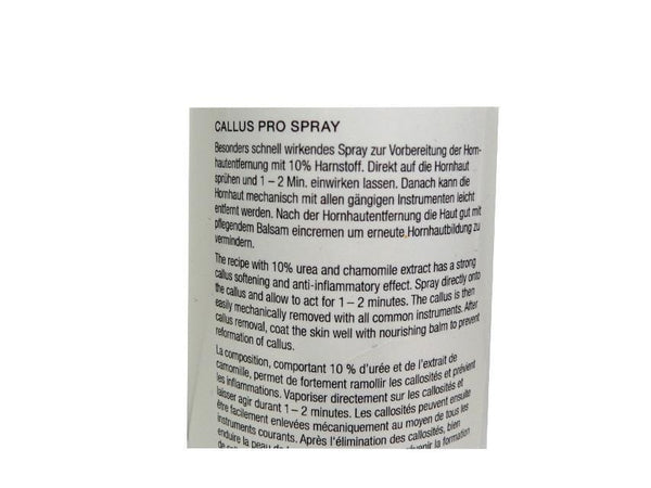 Callus Spray Pro - Thick Dry Skin - 10% Urea by Yards Camillen Germany - ValentinoGaremi