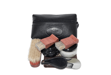 Shoe Shine Kit - Travel Set - Pouch by La Cordonnerie Anglaise France - ValentinoGaremi